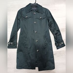 Banana Republic  2005 long trench coat jacket fall black or navy blue size xs